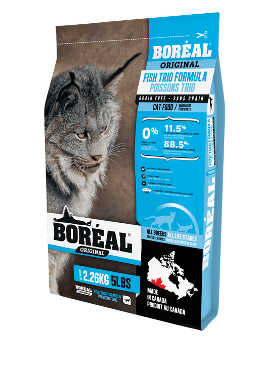 Boréal original trio poisson nourriture sans grain pour chat,chaton (produit du Canada) - CHAT NOURRITURE SÈCHE - BOREAL - #original_value#