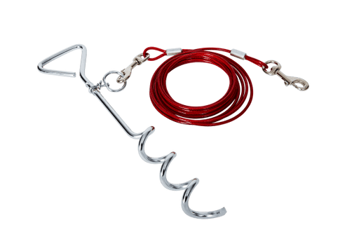 Cable dattache et pieu 15' pour chien - Chien accessoires - BUDZ - Cable dattache et pieu 15' pour chien