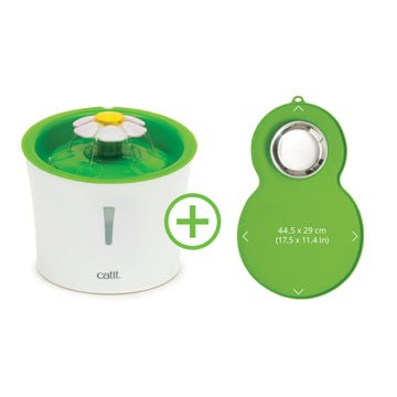 Catit abreuvoir avec fleur et napperon en forme d’arachide pour chat - Abreuvoir - Catit - Catit abreuvoir avec fleur et napperon en forme d’arachide pour chat