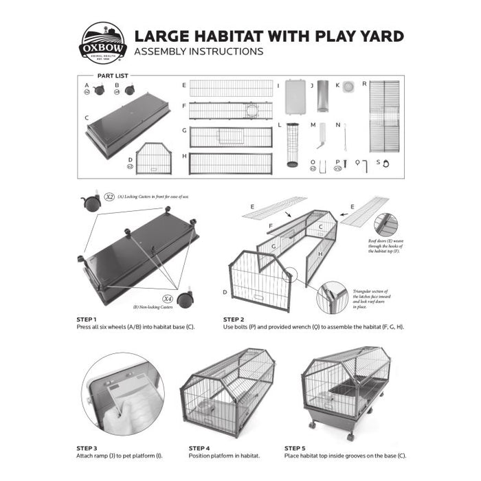 Oxbow  grand habitat avec cour de récréation pour cochon dinde