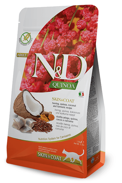 Farmina n&d quinoa hareng peau & pelage nourriture pour chat - CHAT NOURRITURE SÈCHE - FARMINA - nourriture pour chat farmina peau et pelage au hareng quinoa
