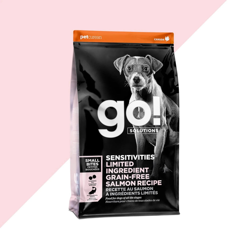 GO Petcurean chien sensitivities sans grains saumon petites bouchées (produit du Canada) - Nourriture pour chiens - Go Petcurean - GO Petcurean chien sensitivities sans grains saumon petites bouchées (produit du Canada)