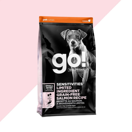 GO Petcurean chien sensitivities sans grains saumon petites bouchées (produit du Canada) - Nourriture pour chiens - Go Petcurean - GO Petcurean chien sensitivities sans grains saumon petites bouchées (produit du Canada)