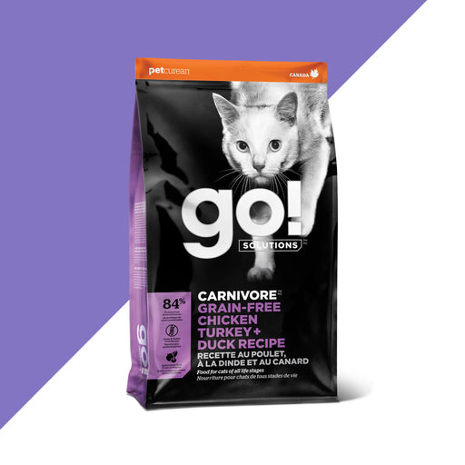 GO petcurean chat carnivore sans grains poulet dinde et canard (produit du Canada)