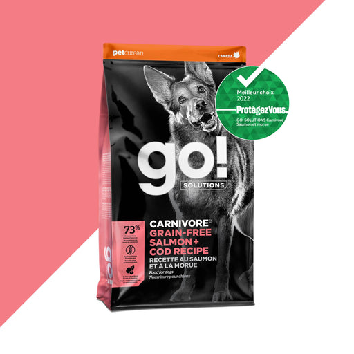 GO petcurean chien carnivore sans grains saumon et morue (produit du Canada)