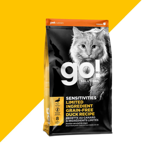 GO petcurean chat sensitivities sans grains canard (produit du Canada)