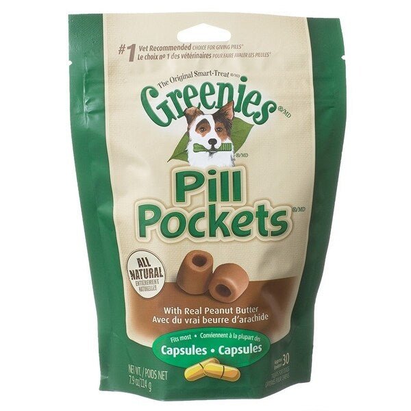 Greenies Gâteries Pill Pockets capsules pour chien 7.9 oz - Gaterie pour Chien - Greenies - Greenies Gâteries Pill Pockets capsules pour chien 7.9 oz