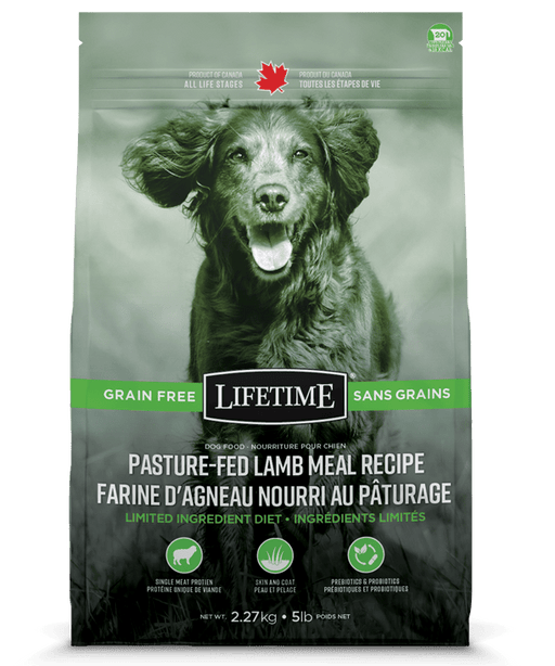 Lifetime sans grains agneau nourri au pâturage nourriture pour chiens (produit du Canada) - Chien Nourriture sèche - Lifetime - Lifetime sans grains agneau nourri au pâturage nourriture pour chiens (produit du Canada)