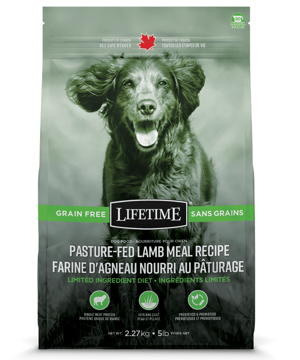 Lifetime sans grains agneau nourri au pâturage nourriture pour chiens (produit du Canada) - Chien Nourriture sèche - Lifetime - Lifetime sans grains agneau nourri au pâturage nourriture pour chiens (produit du Canada)