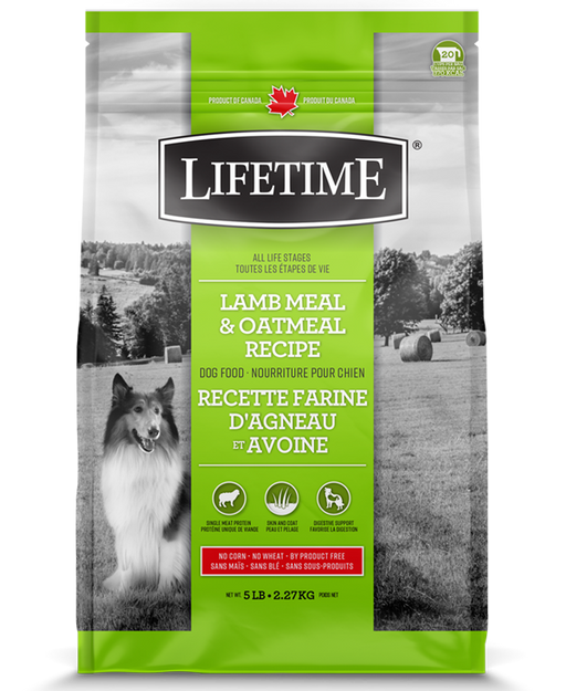 Lifetime nourriture pour chien farine d'agneau et avoine (produit du Canada)