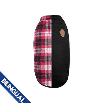 Manteaux canada pooch réversible noir /noir rouge pour chien