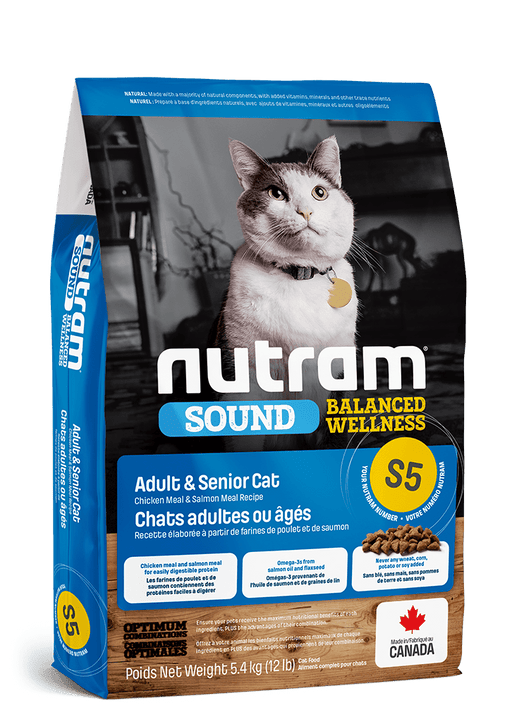 Nutram s5 sound bien-être équilibré nourriture pour chat (produit du Canada) - Chat nourriture seche - Nutram - #original_value#