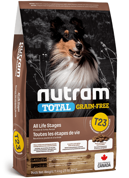 Nutram t23 poulet & dinde nourriture sans srains pour chiens (produit du Canada) - Chien Nourriture sèche - Nutram - #original_value#
