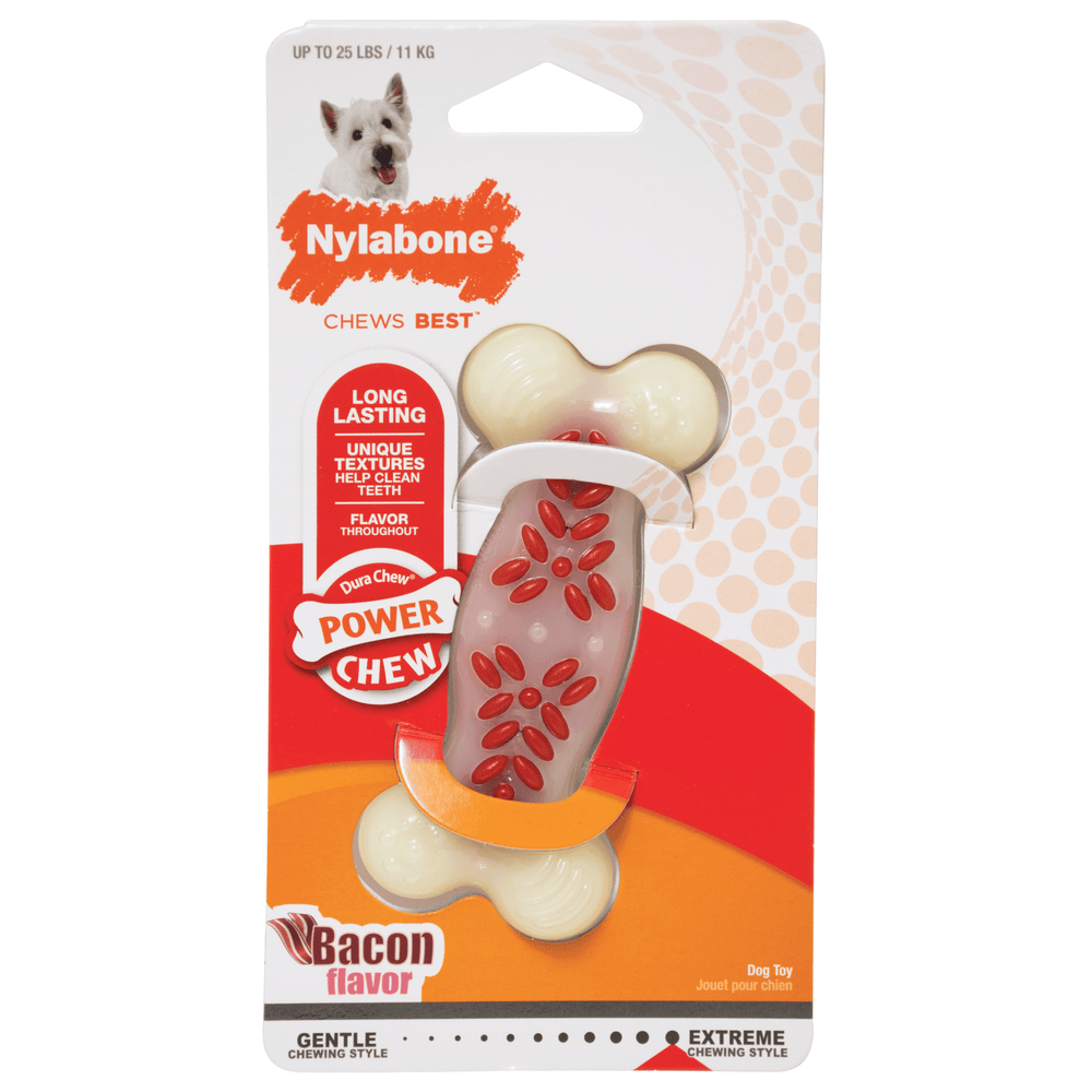 Nylabone jouet à mâcher pour chien au bacon - JOUET CHIEN - Nylabone - Nylabone jouet à mâcher pour chien au bacon
