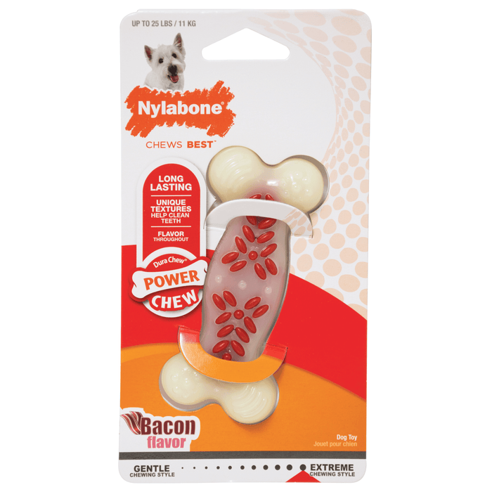 Nylabone jouet à mâcher pour chien au bacon - JOUET CHIEN - Nylabone - Nylabone jouet à mâcher pour chien au bacon