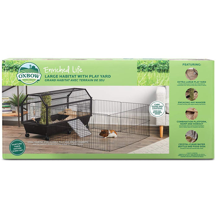 Oxbow grand habitat avec cour de récréation pour cochon dinde - Rongeur accessoires - OXBOW - Oxbow grand habitat avec cour de récréation pour cochon dinde
