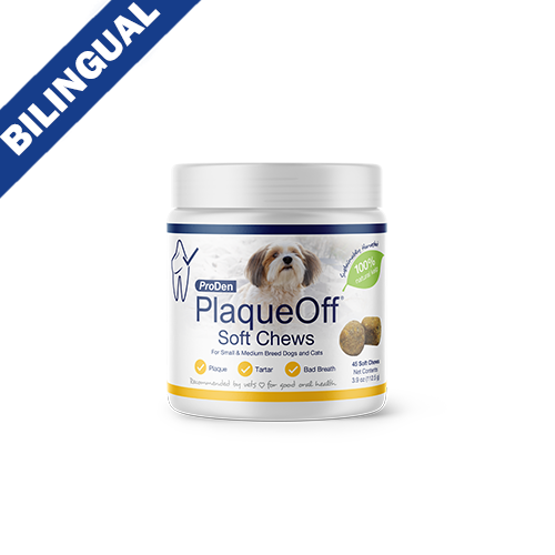 Naturvet plaque off petit & medium soft chew  (45CT) pour les dent du chien