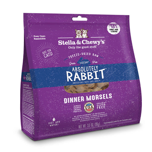 Stella & chewy dinner morsels lapin cru lyophilisés nourriture pour chat et chaton