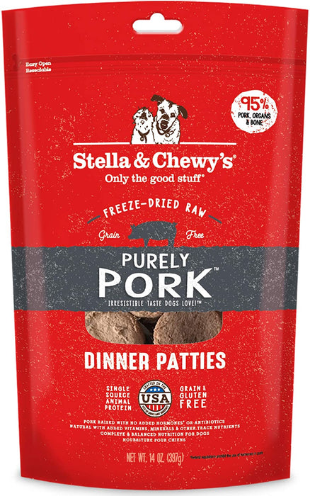 Stella & Chewy's galettes crues lyophilisées porc pour chien toute étape de la vie - CHIEN NOURRITURE SÉCHÉ À L'AIR - Stella & Chewy's - Stella & Chewy's galettes crues lyophilisées porc pour chien toute étape de la vie