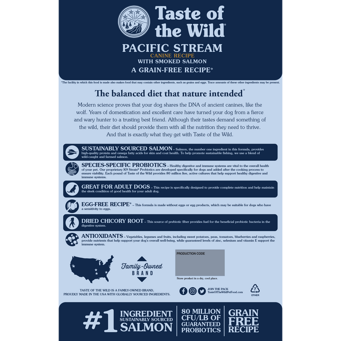 Taste of the wild canine pacific stream avec saumon fumé nourriture pour chien 12.7 kg - Chien Nourriture sèche - Taste of the Wild - Taste of the wild canine pacific stream avec saumon fumé nourriture pour chien 12.7 kg