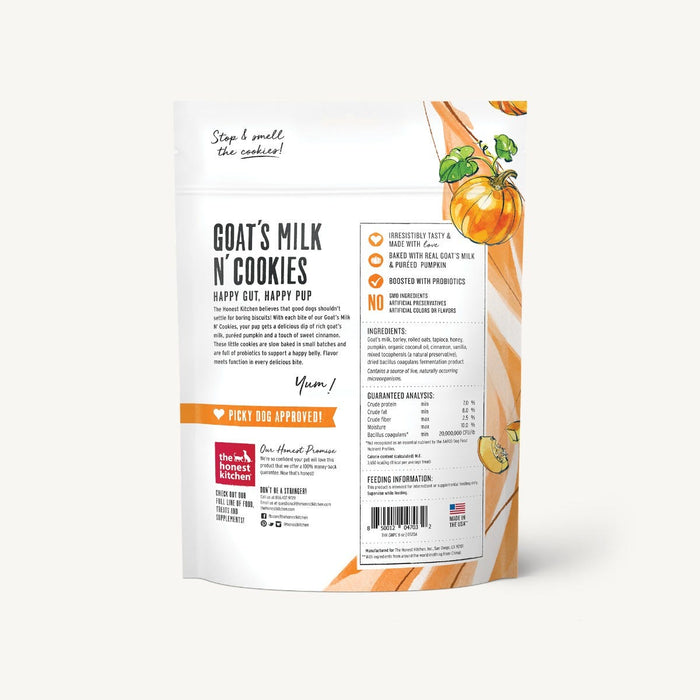 Honest kitchen gâterie lait de chèvre ,citrouille et cannelle pour chiens