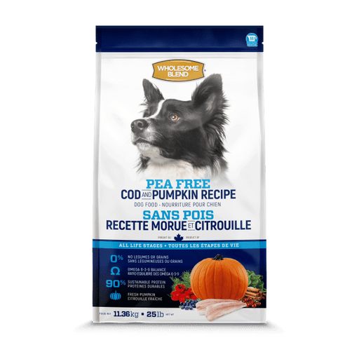 Wholesome blend morue et citrouille sans pois nourriture pour chien (produit du Canada) - Chien Nourriture sèche - wholesome Blend - Wholesome blend morue et citrouille sans pois nourriture pour chien (produit du Canada)
