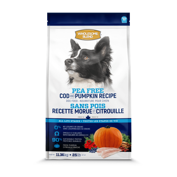 Wholesome blend morue et citrouille sans pois nourriture pour chien (produit du Canada) - Chien Nourriture sèche - wholesome Blend - Wholesome blend morue et citrouille sans pois nourriture pour chien (produit du Canada)