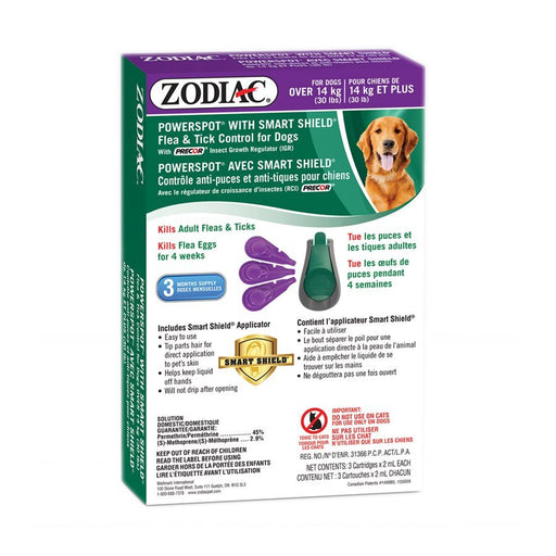 Zodiac smart shield powerspot chien de plus de 30 lb - Puces et Tiques - Zodiac - Zodiac smart shield powerspot chien de plus de 30 lb